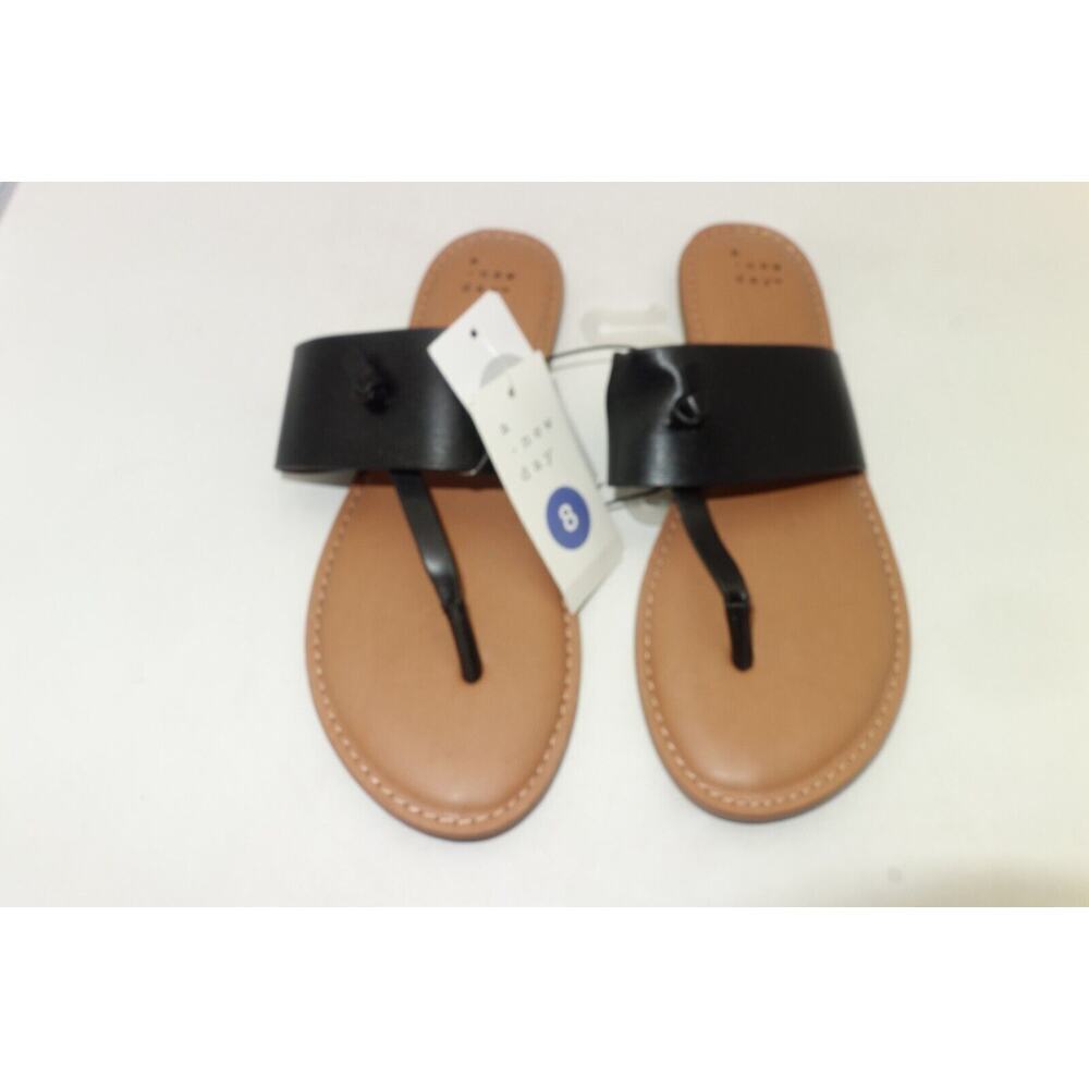 NEW A New Day Amelia Faux Leather Slide Sandals Flip Flops Women's 8 - Picture 2 of 9